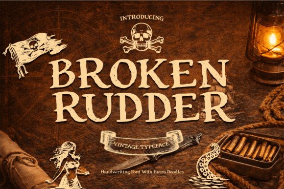 Broken Rudder: A Vintage Nautical Typeface for Bold Designs
