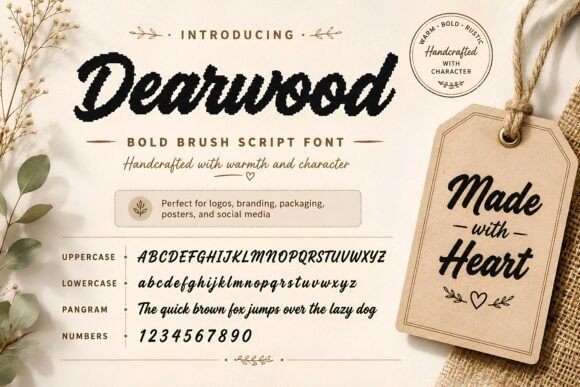 Dearwood: A Bold Brush Script Font for Rustic Charm